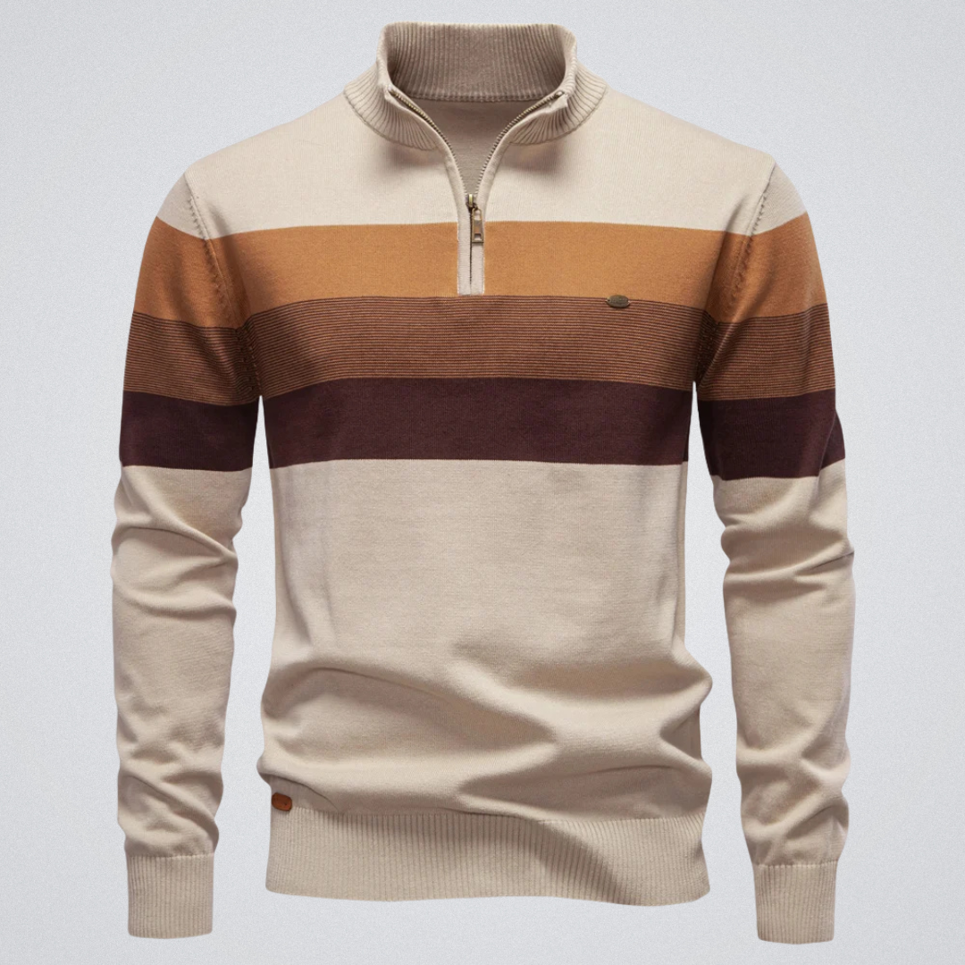 Maurice | Pull col montant zippé – chaleur, élégance et aisance
