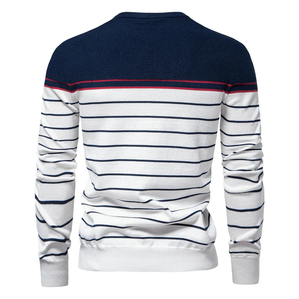 Adrien™ | Pull Rayé Marin