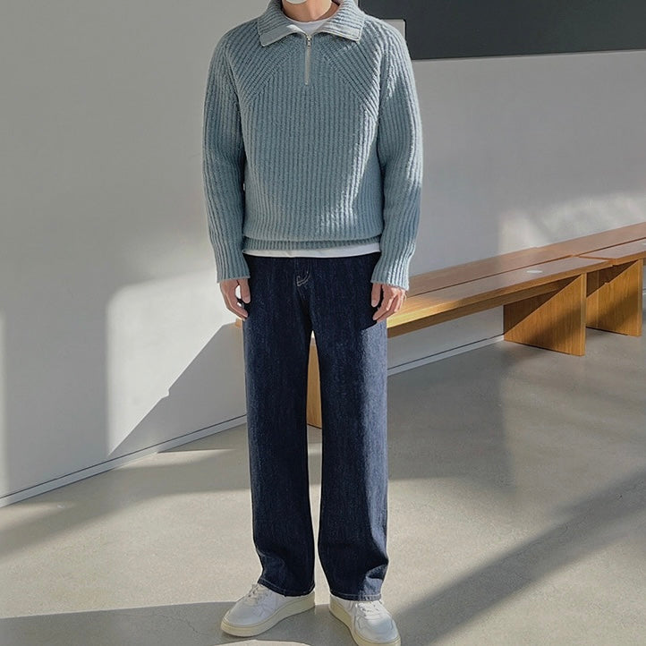 Noëlle™ | Pull Azure à quart de zip