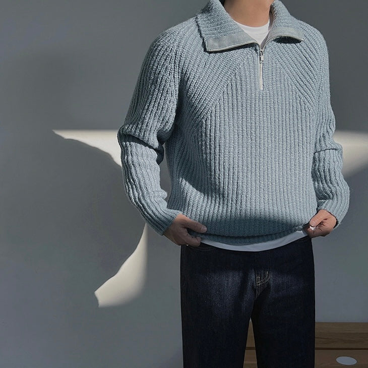 Noëlle™ | Pull Azure à quart de zip