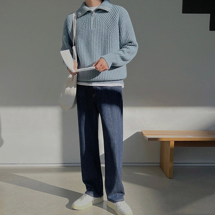 Noëlle™ | Pull Azure à quart de zip