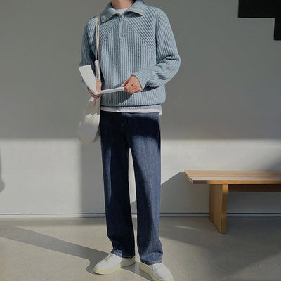 Noëlle™ | Pull Azure à quart de zip